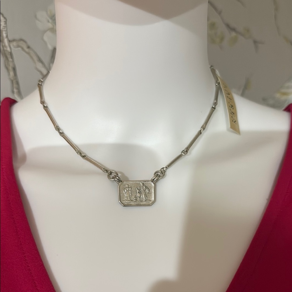 Ralph Lauren Silver Rectangular Pendant Necklace - image 5